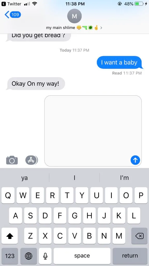 50 Of The Best Responses To The “Text Your Boyfriend 'I Want A Baby'” Challenge