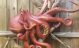 Hand Carved Octopus On Driftwood