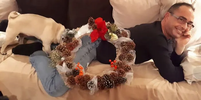 Obviously This Wreath Was Hand Made For Christmas!  Made From Pine Cones, It Must Smell Heavenly...