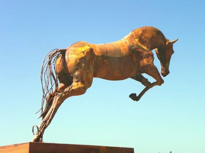 Giant Horse. 3m High Metal Sculpture.the Biggest Project From Art Jurak And Serbian Artist Nedim Hadzi Ahmetovic Mafa. 2 Months Of Work.