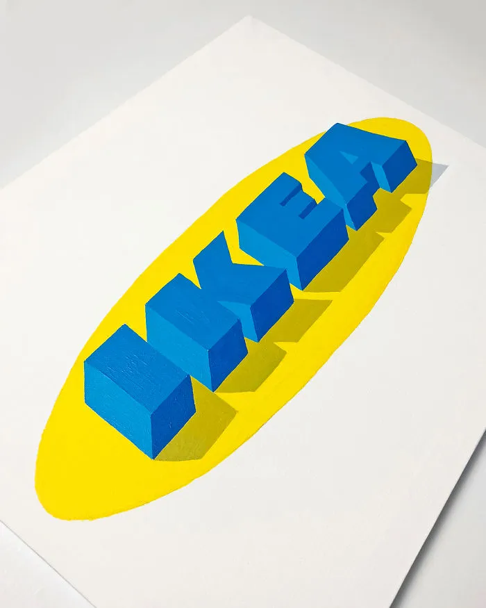 Artist Uses Lettering Technique To Recreate Modern Logos With Stunning 3D Effects