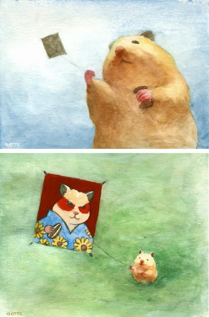 Japanese Artist Depicts The Typical Life Of His Pet Hamster, And The Result Is Adorable