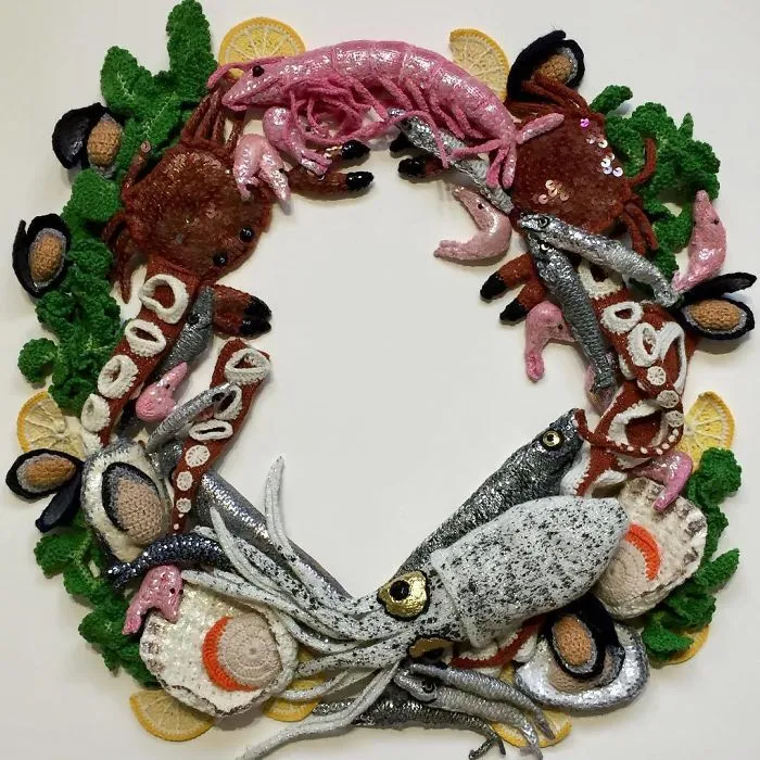It's Ofishially Fishmas In My Studio Today 🐟🦀🦈🐙🦀🦀🦂🦐🐠🐟🐡🐬🐳🐋🍋🍋