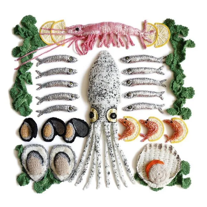 Hand Sewn Seafood 2018 #libertyopencall2018#katejenkinsstudio #britishartist #newwork  #libertyopencall