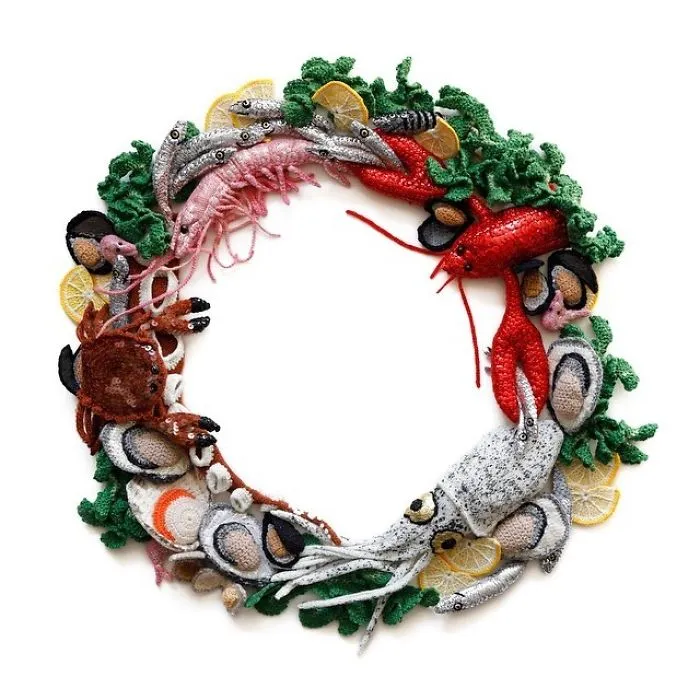 Day 25 Of My Instagram Advent Calendar And Last But Not Least It’s My Christmas Fishmas Wreath. Merry Christmas Everyone Have A Fab Filled Day.#katejenkinsstudio #britishartist #fishmaswreath
