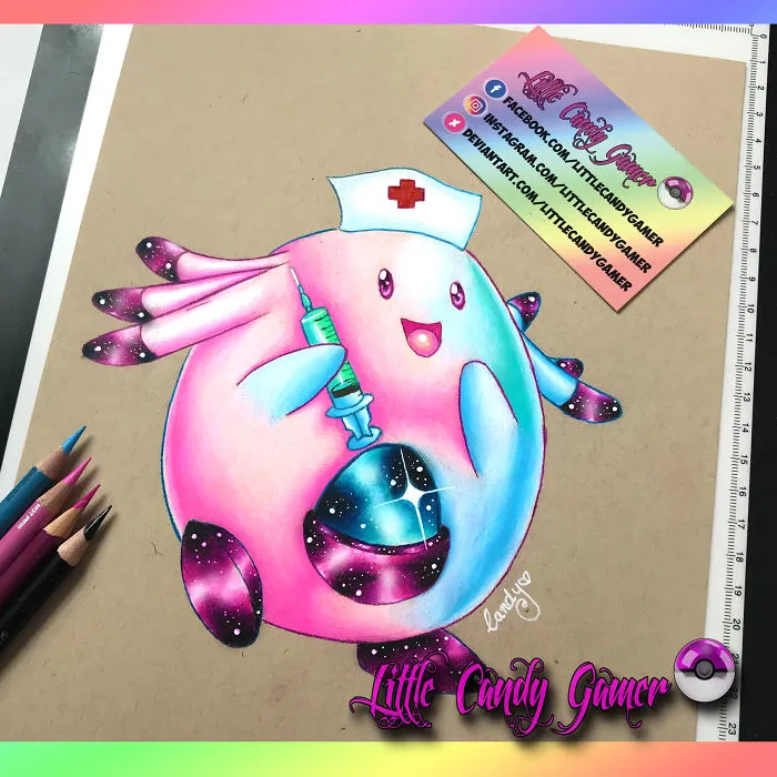 I Create Rainbow Coloured Pencil Drawings Of Pokemon With Prismacolor Pencils