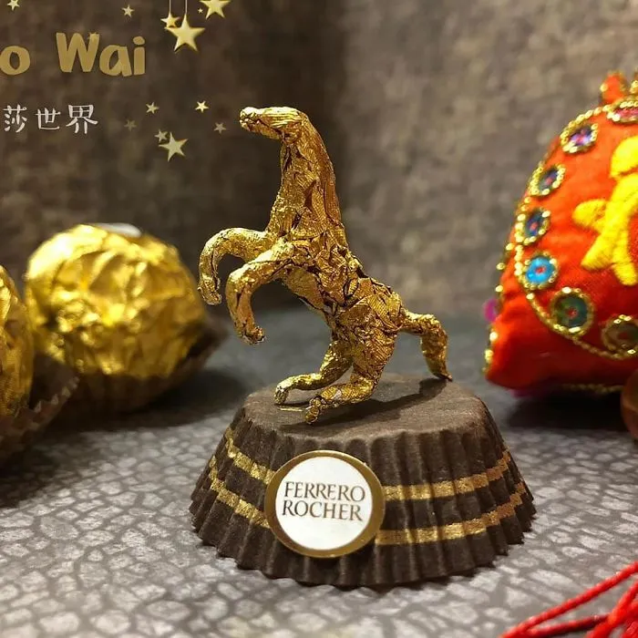 Chinese Artist Creates Tiny Sculptures Using Ferrero Rocher Packaging (28 Pics)