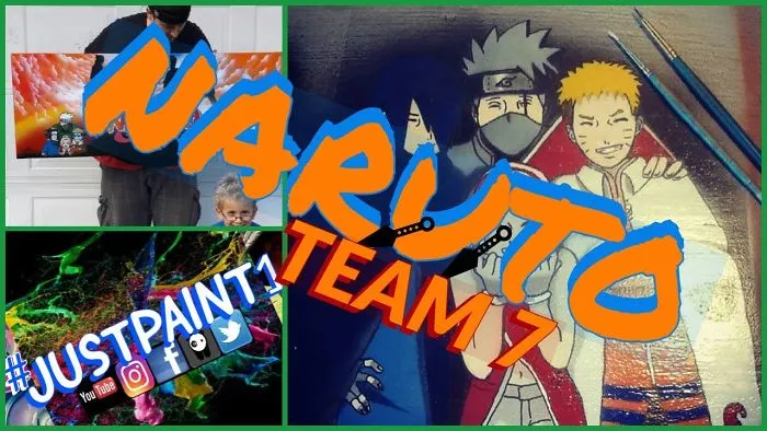 Naruto Team 7 Spray Paint Art On Canvas