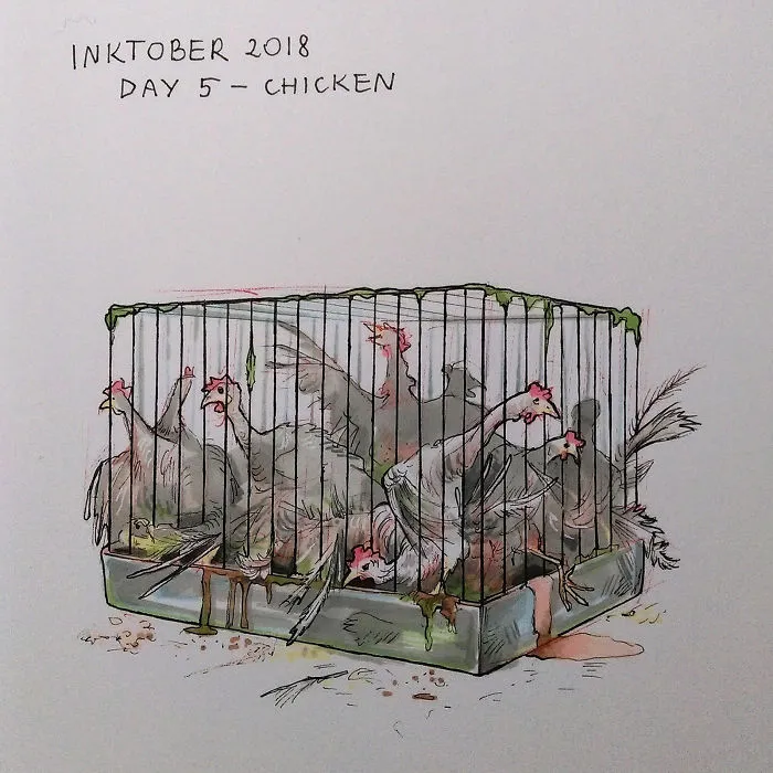 My 31 Inktober Drawings Show The Scale Of Suffering We Can Inflict On Innocent Animals