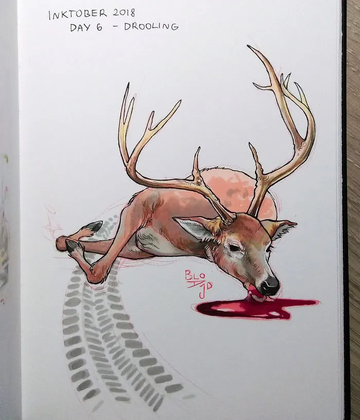 My 31 Inktober Drawings Show The Scale Of Suffering We Can Inflict On Innocent Animals