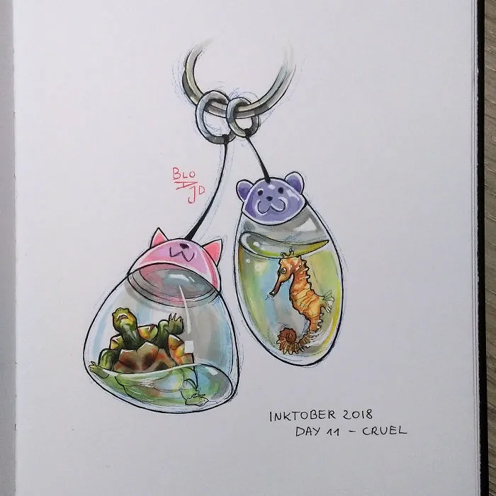 My 31 Inktober Drawings Show The Scale Of Suffering We Can Inflict On Innocent Animals