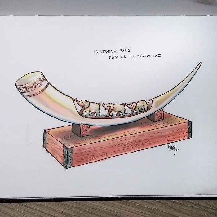 My 31 Inktober Drawings Show The Scale Of Suffering We Can Inflict On Innocent Animals