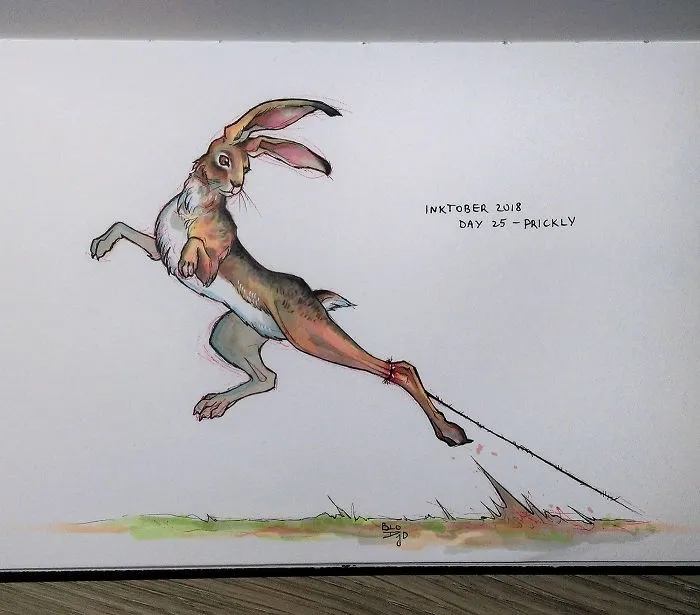 My 31 Inktober Drawings Show The Scale Of Suffering We Can Inflict On Innocent Animals