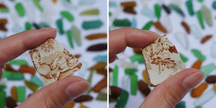 Two Sided Sea Pottery Piece