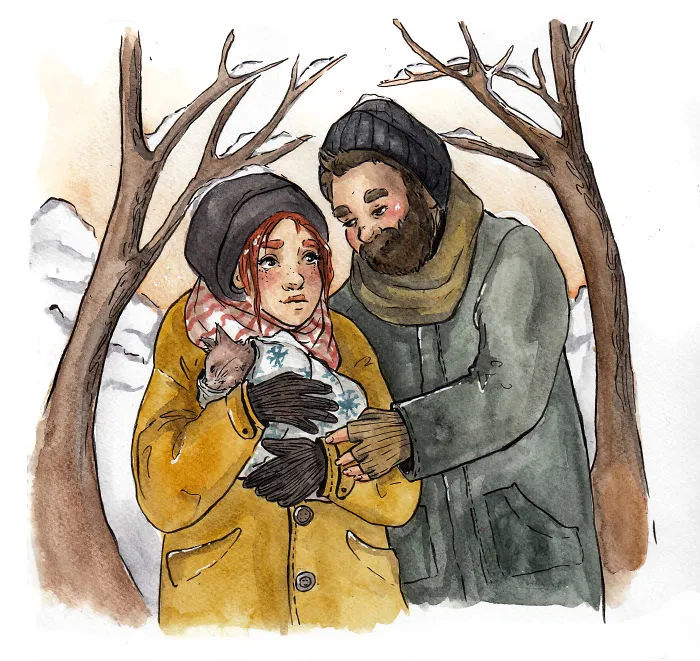 I Left My Job To Be A Full-Time Illustrator, Here Are 30 Cute Moments I Created With Watercolor And Ink