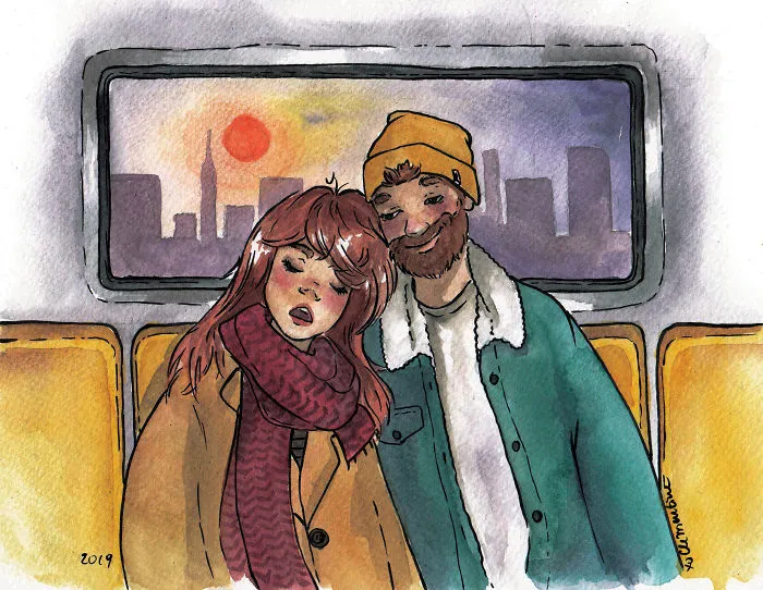 I Left My Job To Be A Full-Time Illustrator, Here Are 30 Cute Moments I Created With Watercolor And Ink