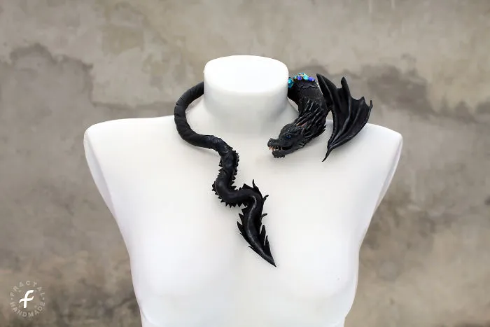 I Made Ice Dragon Of Leather And Polymer Clay