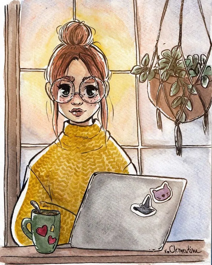 I Left My Job To Be A Full-Time Illustrator, Here Are 30 Cute Moments I Created With Watercolor And Ink