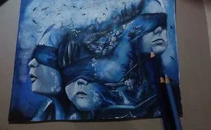 I Am 15 Years Old And This Is My Drawing Of Netflix's Bird Box (Sandra Bullock) I Made This For 2 To 3 Days