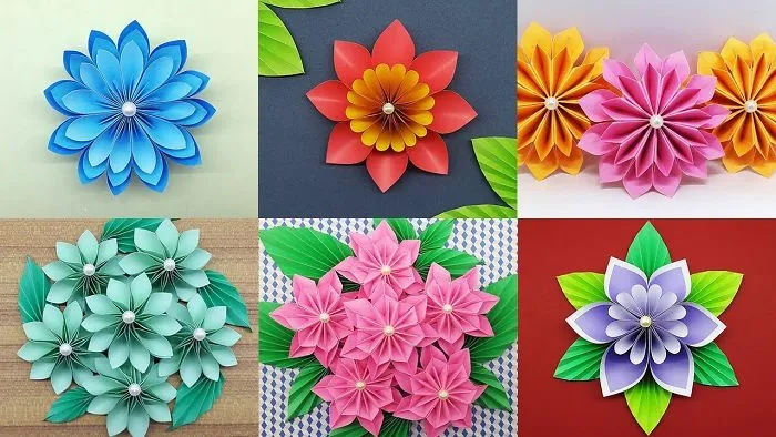 Best 6 Easy Paper Flowers Tutorial - DIY Paper Flower Crafts