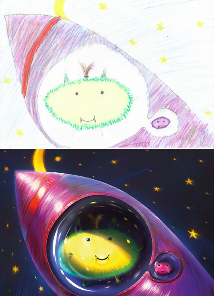 What Happens When Professional Artists Recreate Kids’ Monster Doodles In Their Own Unique Style (New Pics)