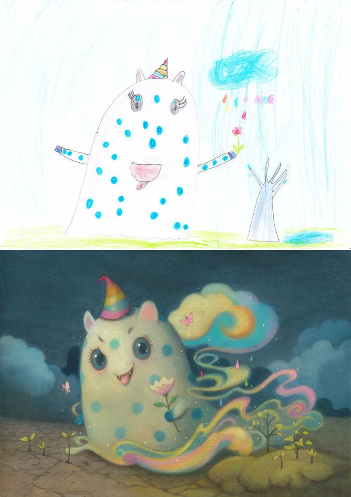 What Happens When Professional Artists Recreate Kids’ Monster Doodles In Their Own Unique Style (New Pics)