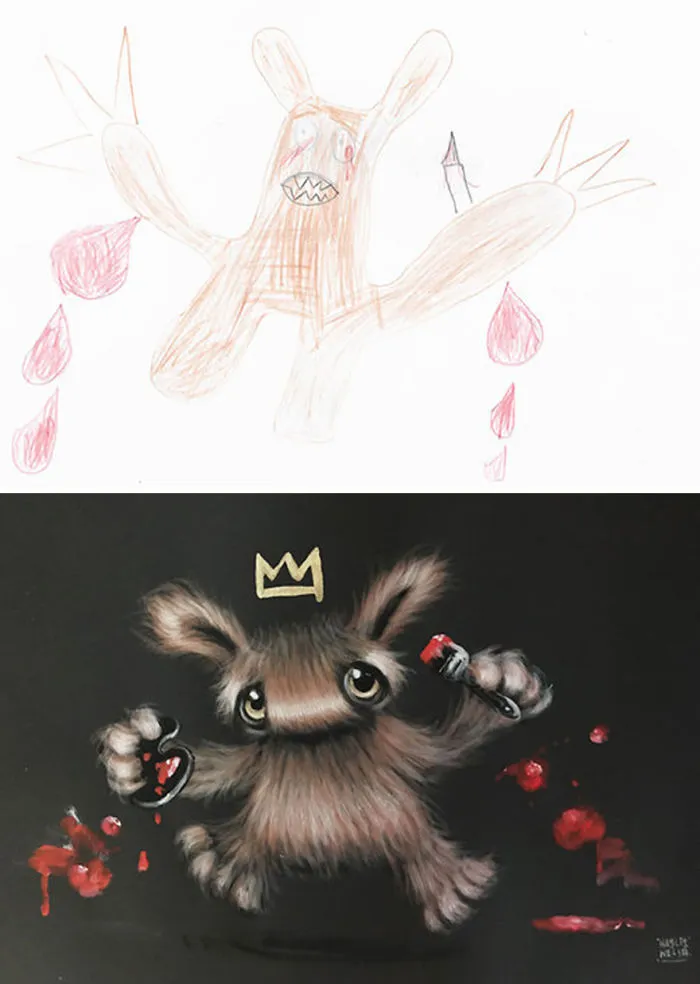 What Happens When Professional Artists Recreate Kids’ Monster Doodles In Their Own Unique Style (New Pics)
