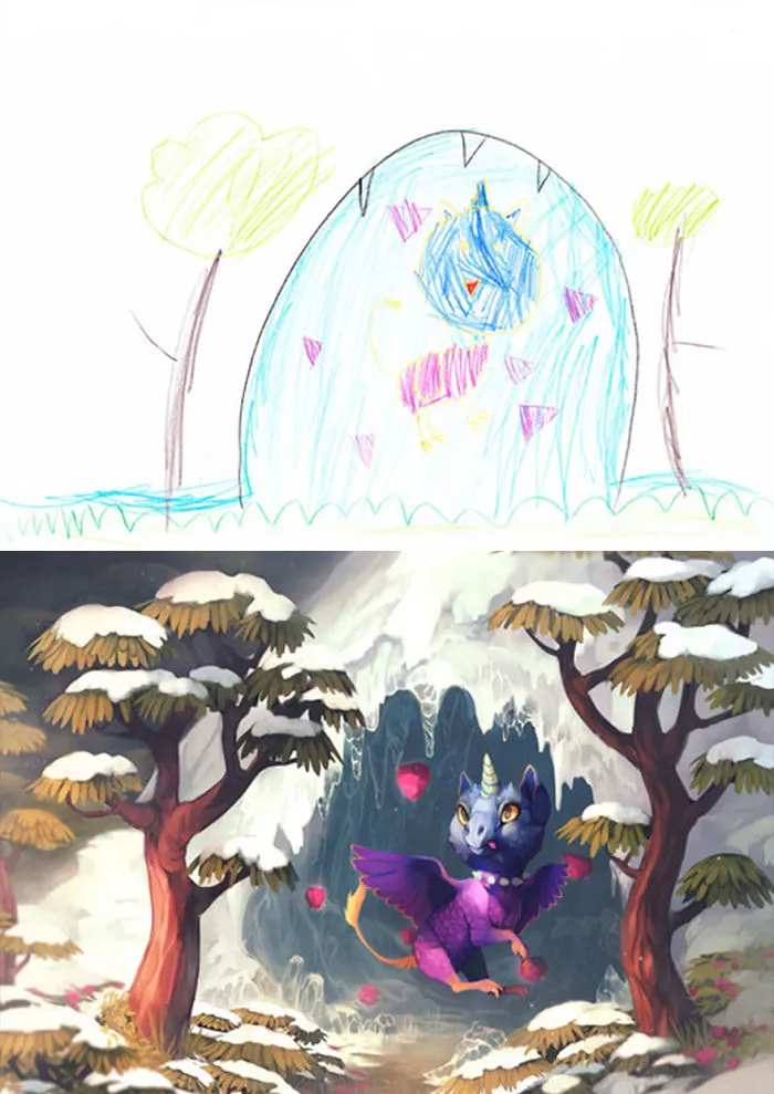 What Happens When Professional Artists Recreate Kids’ Monster Doodles In Their Own Unique Style (New Pics)