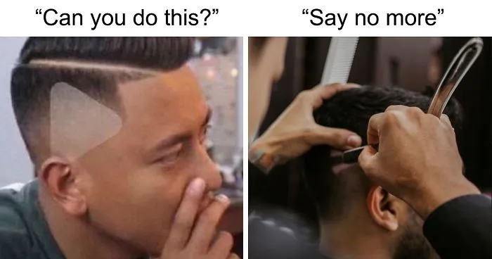 People Are Cracking Up At This Barber Who Shaved A Triangle On Client's Head After Being Shown A Paused Video