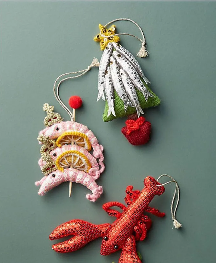 Here's All Three Christmas Ornaments I Designed For Anthropologie. It's Going To Be A Fishmas Christmas 🐟🦈🐋🍤🦐#katejenkinsstudio #artistcollaborationforanthropologie