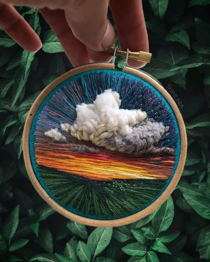 Esta bordadora usa hilo en vez de pintura para crear increíbles escenas de paisajes (Nuevas imágenes)