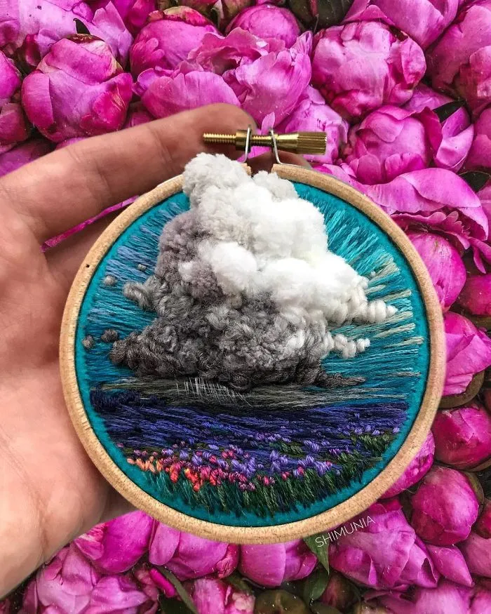 Esta bordadora usa hilo en vez de pintura para crear increíbles escenas de paisajes (Nuevas imágenes)