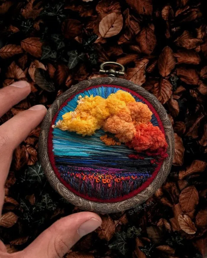 Esta bordadora usa hilo en vez de pintura para crear increíbles escenas de paisajes (Nuevas imágenes)