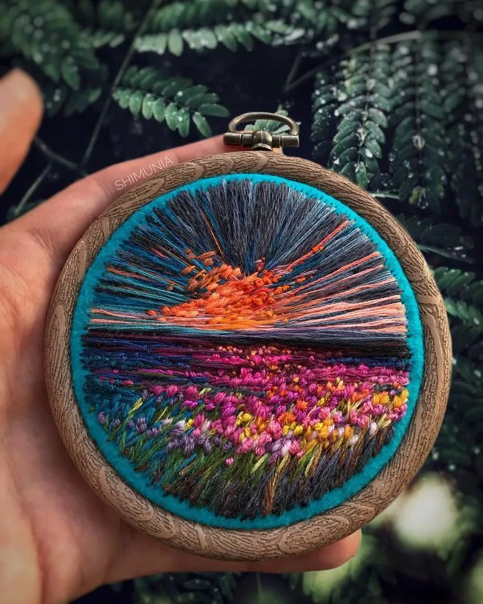 Esta bordadora usa hilo en vez de pintura para crear increíbles escenas de paisajes (Nuevas imágenes)
