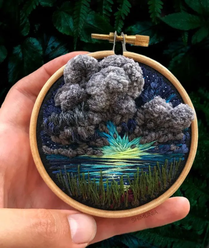 Esta bordadora usa hilo en vez de pintura para crear increíbles escenas de paisajes (Nuevas imágenes)