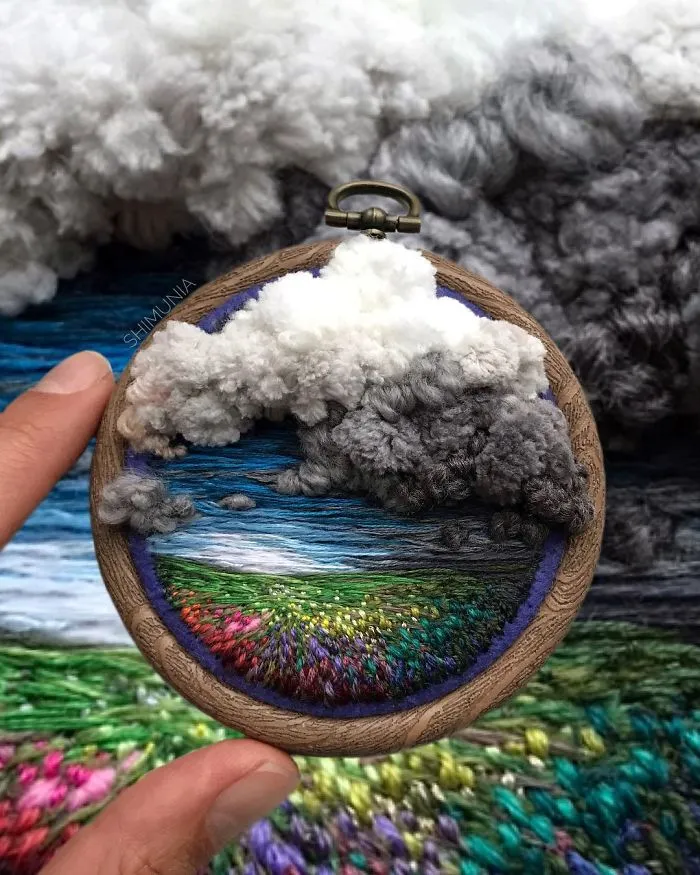 Esta bordadora usa hilo en vez de pintura para crear increíbles escenas de paisajes (Nuevas imágenes)