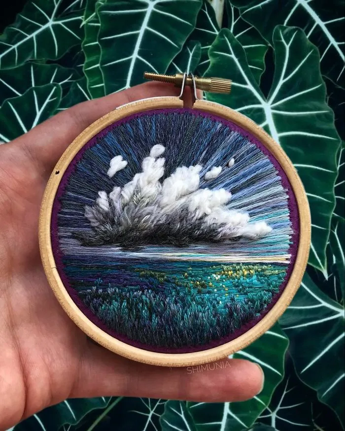 Esta bordadora usa hilo en vez de pintura para crear increíbles escenas de paisajes (Nuevas imágenes)