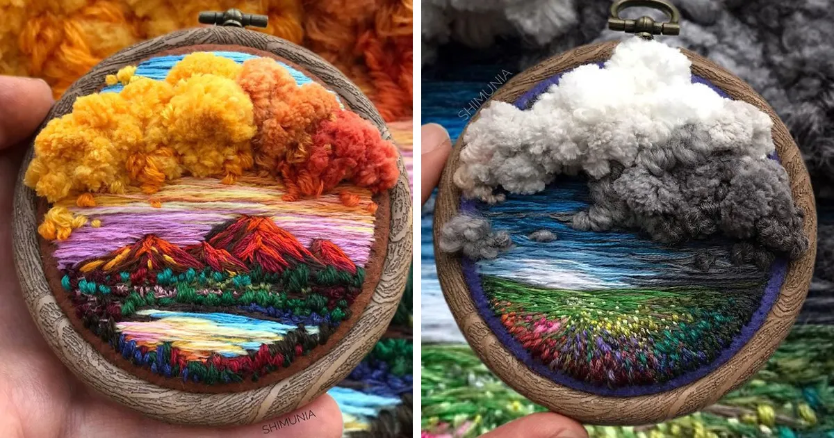Esta bordadora usa hilo en vez de pintura para crear increíbles escenas de paisajes (Nuevas imágenes)
