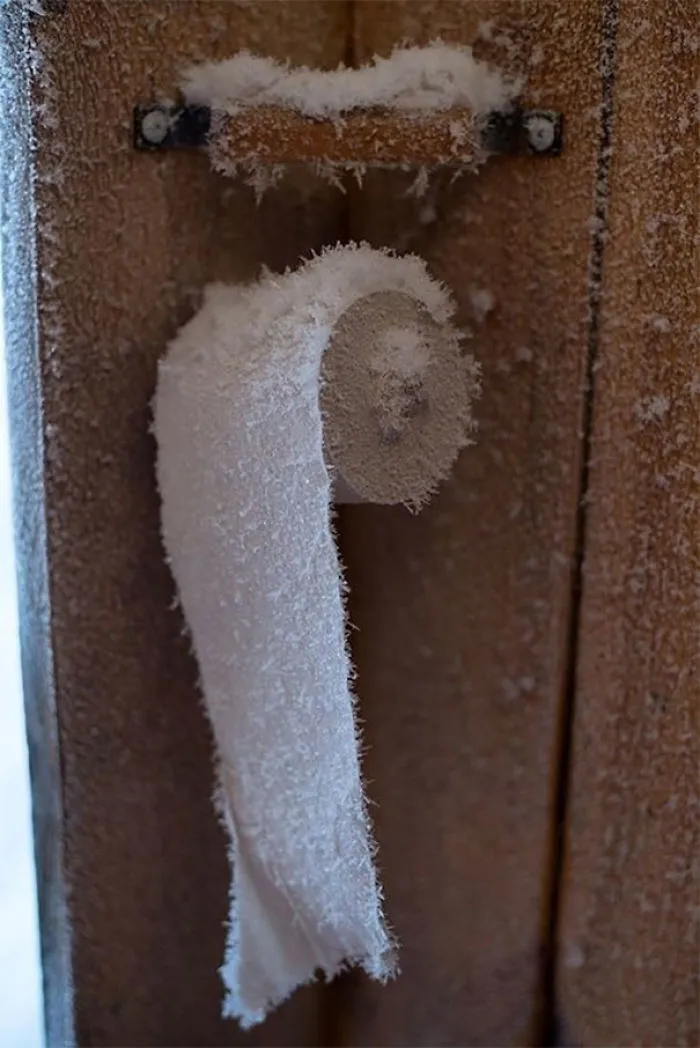 You Know It's Cold When The Toilet Paper Is Frozen In The Outhouse