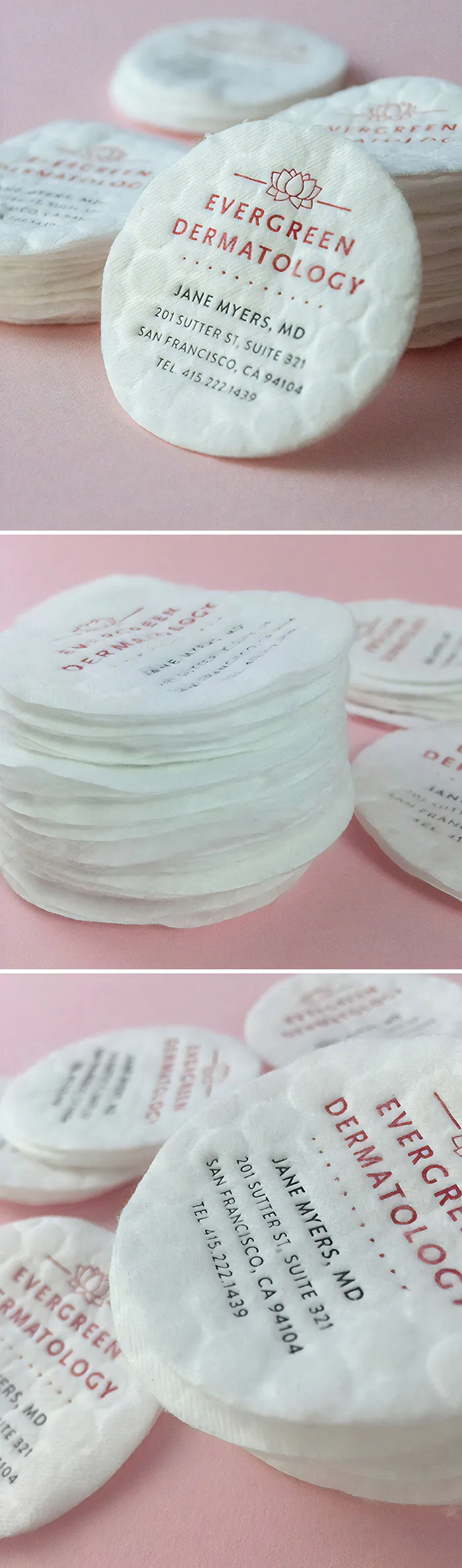 Unique Cotton Business Cards With Letterpress For A Dermatologist