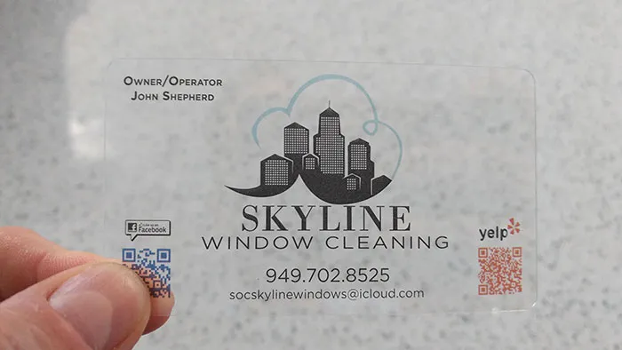 My Window Cleaner's Transparent Business Card