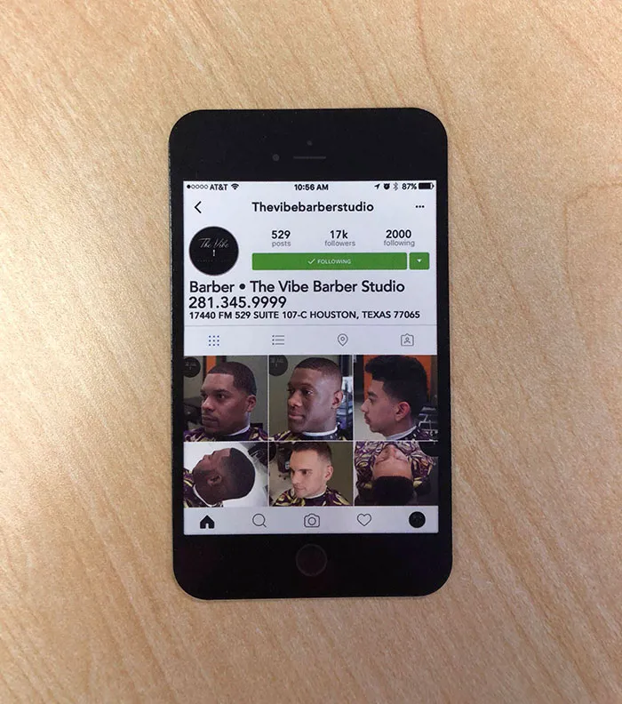 This Barbershop's Business Card Looks Like Their Instagram Page On An iPhone