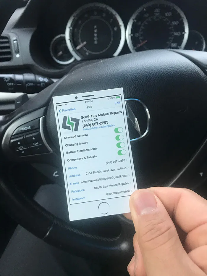 This Cellphone Repair Shop’s Business Card Is Like A Cellphone