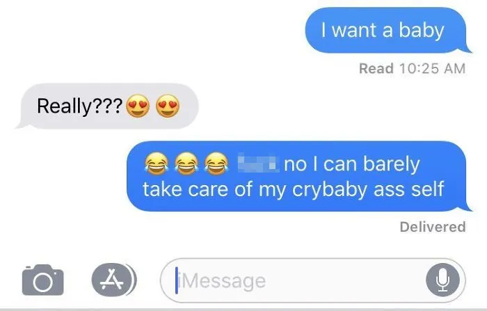 50 Of The Best Responses To The “Text Your Boyfriend 'I Want A Baby'” Challenge