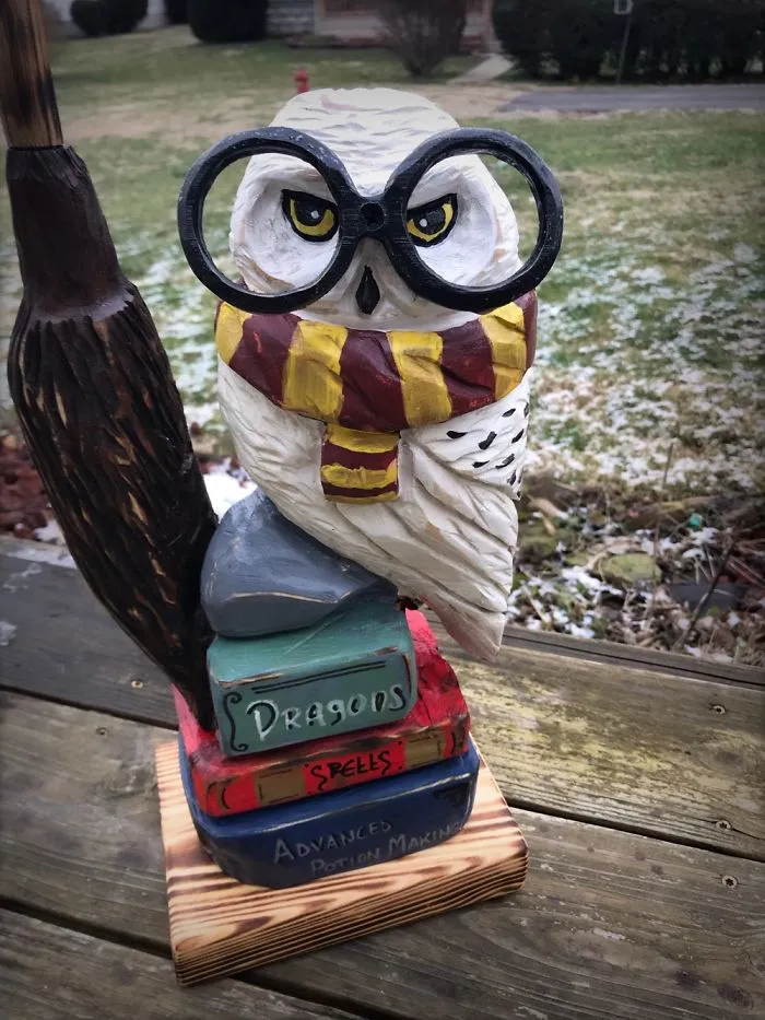 Harry Potter Themed Chainsaw Art