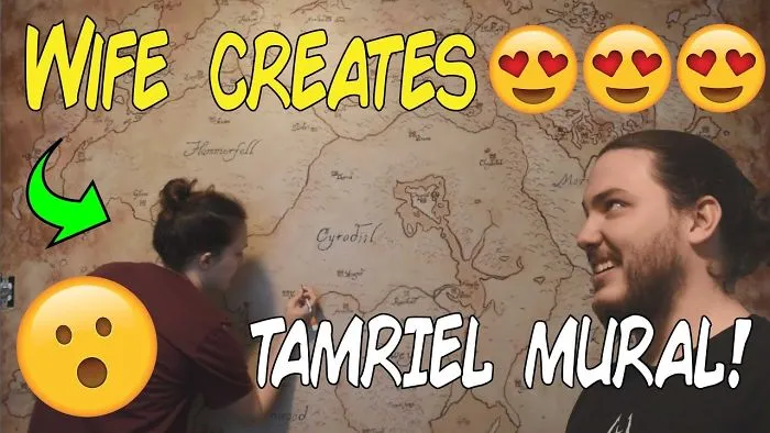 Wife Surprises Husband With Tamriel Mural!