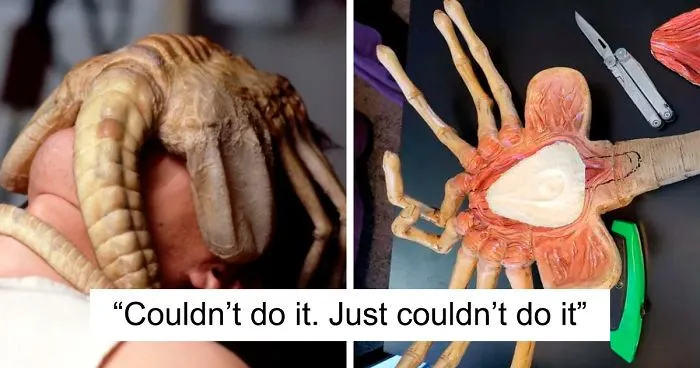Doctors Tell This Man That He Needs To Wear A Mask To Help Him Breathe So He Turns It Into Alien Facehugger