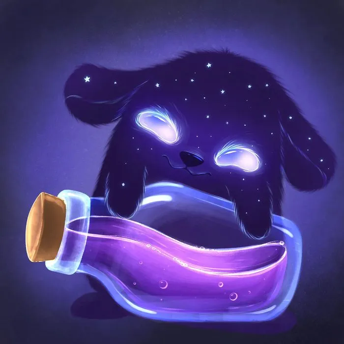 My 30 Illustrations Of Adorable Glowing Monsters From Space