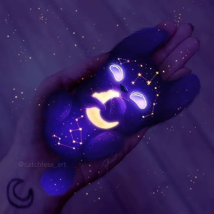 My 30 Illustrations Of Adorable Glowing Monsters From Space