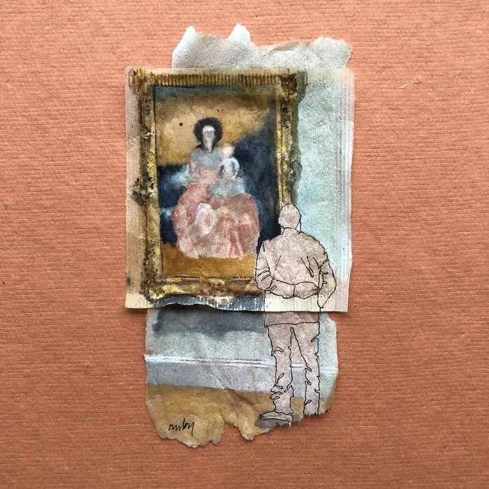 I Paint "Museum Goers" On Used Tea Bags (19 Pics)